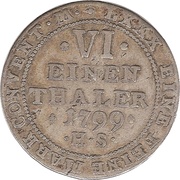 ⅙ Thaler - Alexius Frederick Christian, Germany, 1799 reverse image