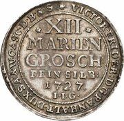 12 Mariengroschen - Victor II Frederick, Germany, 1727 reverse image