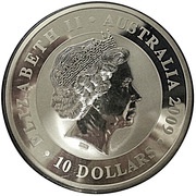 10 Dollars - Elizabeth II 4th Portrait - Koala - Silver Bullion Coin obverse image