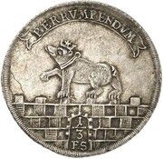 ⅓ Thaler - Victor II Frederick Birthday, Germany, 1758 reverse image