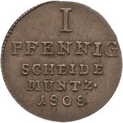 1 Pfennig - Alexius Frederick Christian reverse image