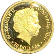 10 Dollars - Elizabeth II 4th Portrait - Year of the Tiger - Gold Proof obverse image