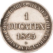 1 Ducat - Alexius Frederick Christian Silver Pattern Strike; Ausbeute-Harzgold-Dukat reverse image