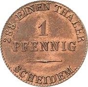 1 Pfennig - Alexander Charles Joint Coinage, Germany, 1839-1840 reverse image
