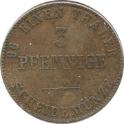 3 Pfennige - Alexander Charles Joint Coinage, Germany, 1839-1840 reverse image