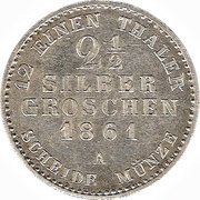 2½ Silbergroschen - Alexander Charles Joint Coinage, Germany, 1856-1864 reverse image