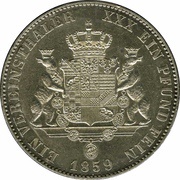 1 Vereinsthaler - Alexander Charles, Germany, 1859 reverse image