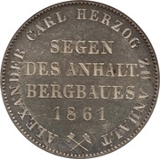 1 Vereinsthaler - Alexander Charles Ausbeute reverse image
