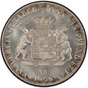 1 Vereinsthaler - Leopold Frederick, Germany, 1858 reverse image