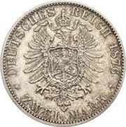 2 Marks - Frederick I, Germany, 1876 reverse image