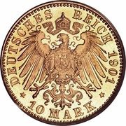 10 Mark - Frederick I, Germany, 1896-1901 reverse image