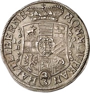 ⅔ Thaler - William Plötzkau, Germany, 1675-1679 reverse image