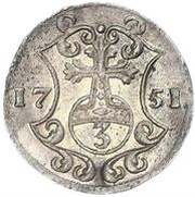 3 Pfennig - August Louis, Germany, 1751 reverse image