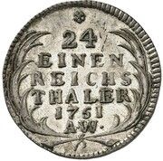 1⁄24 Thaler - August Louis, Germany, 1751 reverse image