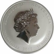 10 Dollars - Elizabeth II 4th Portrait - Year of the Dragon - Silver Bullion Coin obverse image