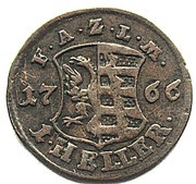1 Heller - Frederick August, Germany, 1766 reverse image
