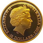 10 Dollars - Elizabeth II 4th Portrait - Year of the Dragon - Gold Proof obverse image