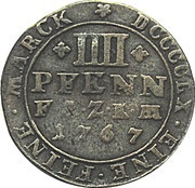 4 Pfennig - Frederick August, Germany, 1767 reverse image
