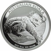10 Dollars - Elizabeth II 4th Portrait - Koala - Silver Bullion Coin, Australia, 2012 reverse image