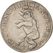 ⅔ Thaler - John George II, Victor Amadeus, William, Charles William and Emanuel Lebrecht, Germany, 1670 reverse image