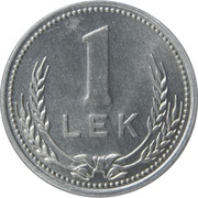 1 Lek, Albania, 1988 reverse image