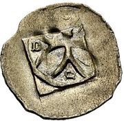 1 Heller "Hand heller" - Marquard I of Randeck, Germany, 1348-1366 reverse image