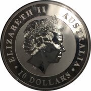 10 Dollars - Elizabeth II 4th Portrait - Kookaburra - Silver Bullion - High Relief obverse image