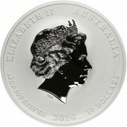 10 Dollars - Elizabeth II 4th Portrait - Year of the Horse - Silver Bullion Coin obverse image