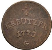 ¼ Kreuzer - Clemens Wenzeslaus of Sachsen, Germany, 1773 reverse image