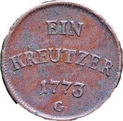 1 Kreutzer - Clemens Wenzeslaus of Sachsen, Germany, 1773-1775 reverse image