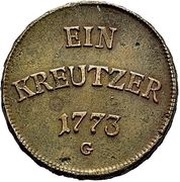 1 Kreuzer - Clemens Wenzel of Sachsen, Germany, 1773-1775 reverse image