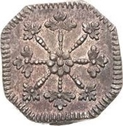1 Heller Silver pattern strike, Germany, 1739 reverse image