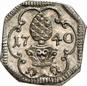 1 Heller Silver pattern strike obverse image