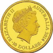 10 Dollars - Elizabeth II 4th Portrait - Year of the Horse - Gold Proof obverse image