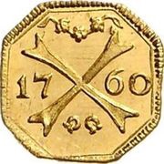 1 Heller Gold pattern strike, Germany, 1760 reverse image