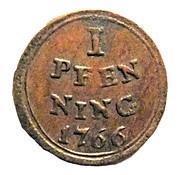 1 Pfennig, Germany, 1765-1766 reverse image