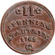 2 Pfenning, Germany, 1764 reverse image