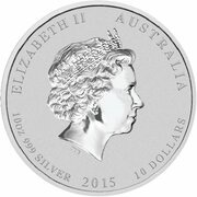 10 Dollars - Elizabeth II 4th Portrait - Year of the Goat - Silver Bullion Coin obverse image