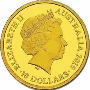 10 Dollars - Elizabeth II 4th Portrait - Year of the Goat - Gold Proof obverse image