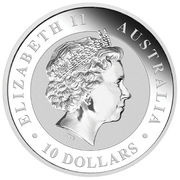 10 Dollars - Elizabeth II 4th Portrait - Australian Kookaburra - Silver Bullion Coin obverse image
