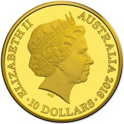 10 Dollars - Elizabeth II 4th Portrait - Year of the Monkey - Gold Proof obverse image