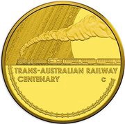 10 Dollars - Elizabeth II 4th Portrait - Trans-Australian Railway - Gold Proof, Australia, 2017 reverse image