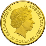 10 Dollars - Elizabeth II 4th Portrait - Year of the Rooster - Gold Proof obverse image