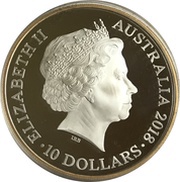 10 Dollars - Elizabeth II 4th Portrait - Australian Kangaroo 25th Anniversary - Silver Proof obverse image