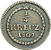 ¼ Kreuzer - Charles Frederick reverse image