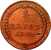 ½ Kreuzer - Charles Frederick reverse image