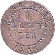 1 Kreuzer - Charles II Louis Frederick, Germany, 1813 reverse image