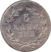 3 Kreuzers - Charles II Louis Frederick, Germany, 1817-1820 reverse image