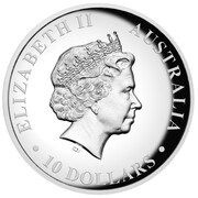 10 Dollars - Elizabeth II 4th Portrait - Australian Wedge-Tailed Eagle - Silver High-Relief Coin obverse image