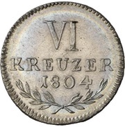 6 Kreuzers Landmünze - Charles Louis Frederick, Germany, 1804 reverse image